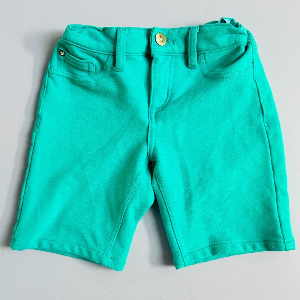 Kidpik Girls Bermuda Shorts Size 7 8 Turquoise Adjustable Waist Stretch